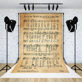 Aperturee - Aperturee Retro Yellow Staff Note Holy Bible Text Backdrop